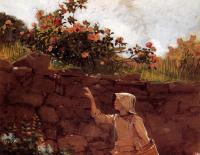 Homer, Winslow - Girl in a Garden